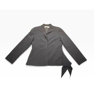 Valentino Vintage 100% Virgin Wool Asymmetric Drape Hem Blazer IT 10 fits US 6/8